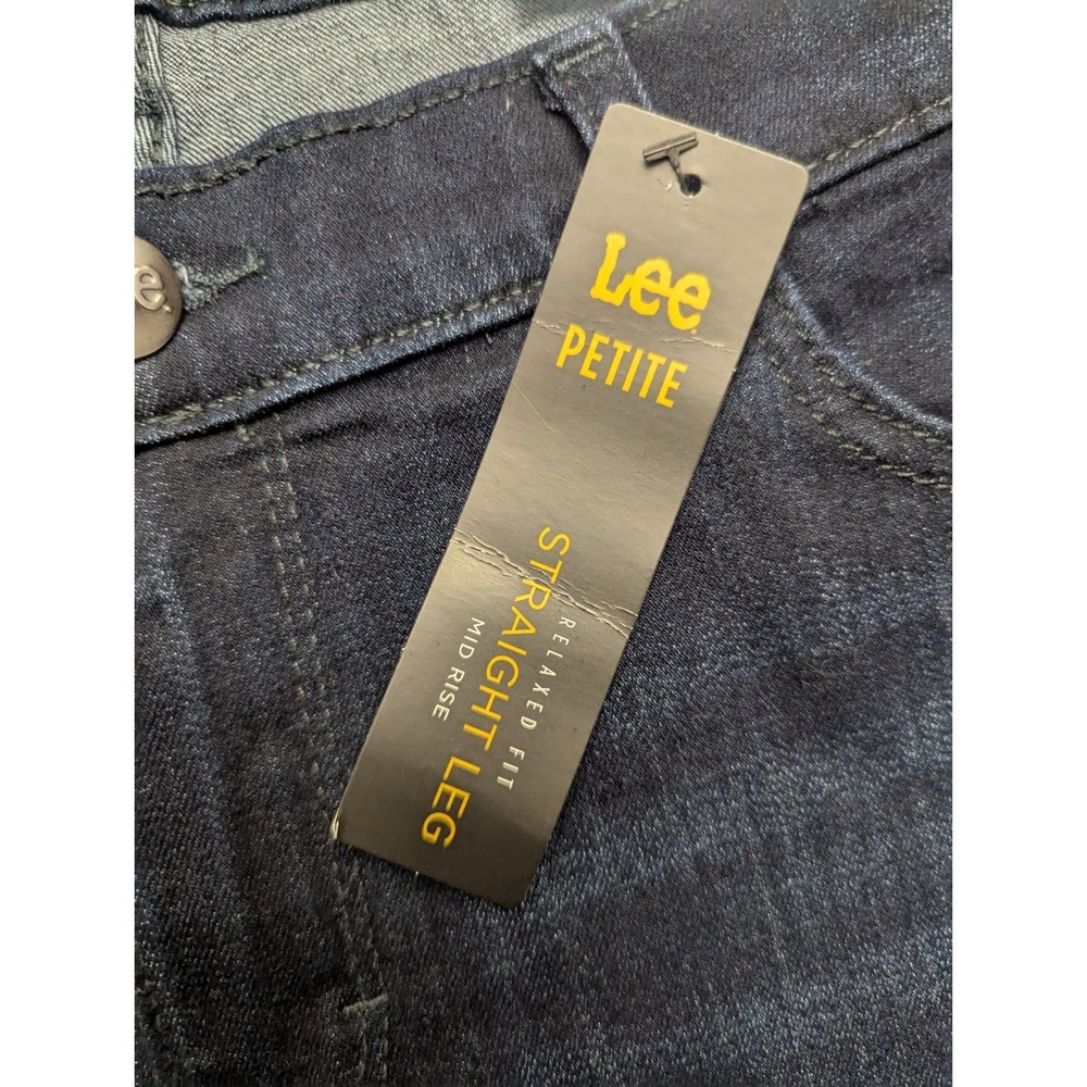 Lee Jeans Womens 12P Petite Blue Blue Relaxed Fit Straight Leg High Rise Denim - Picture 4 of 13